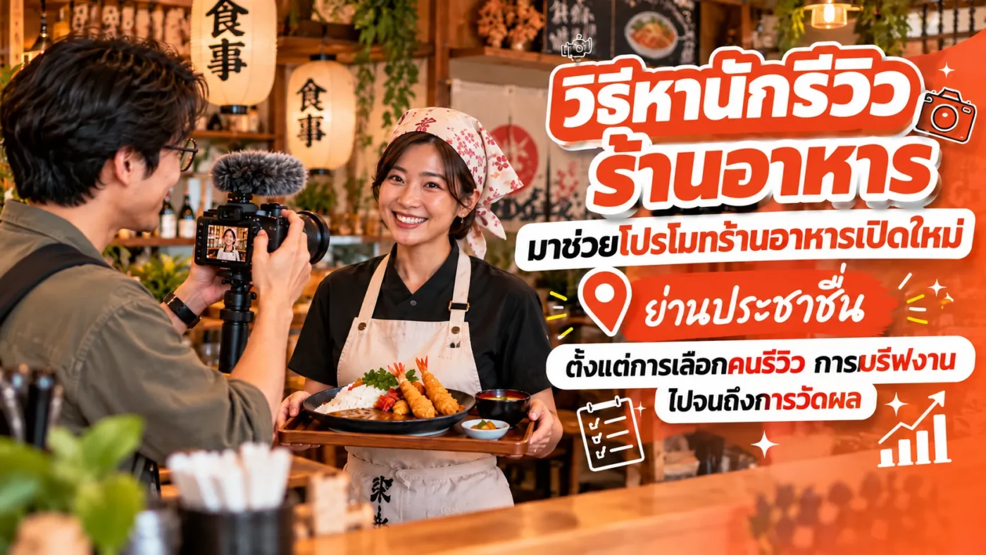 วิธีเลือกนักรีวิวเพื่อโปรโมทร้านอาหารเปิดใหม่ ใกล้ประชาชื่น ตั้งแต่บรีฟงานถึงวัดผล ประชาชื่น.com