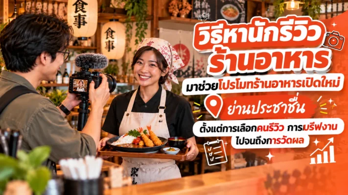 วิธีเลือกนักรีวิวเพื่อโปรโมทร้านอาหารเปิดใหม่ ใกล้ประชาชื่น ตั้งแต่บรีฟงานถึงวัดผล ประชาชื่น.com