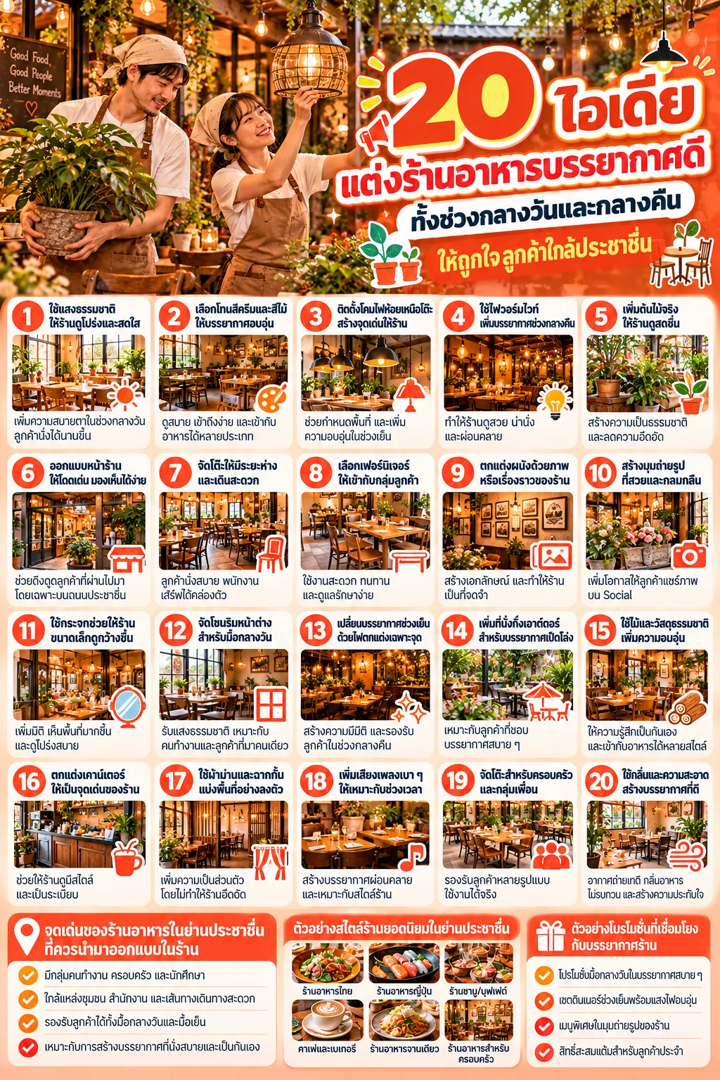 20 ไอเดียแต่งร้านเพื่อโปรโมทร้านอาหารเปิดใหม่ ใกล้ประชาชื่น ให้บรรยากาศน่านั่งทั้งกลางวันและกลางคืน ประชาชื่น.com